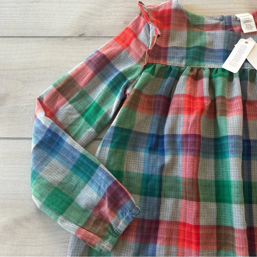 NWT Gymboree Multicolor Plaid Kids Polyester Checkered Nightgown